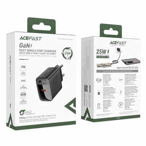 Acefast A104 tīkla lādētājs GaN USB-C PD SFC 25W - melns