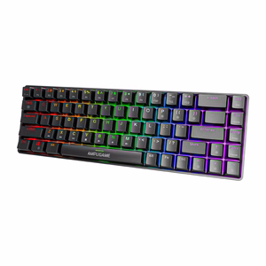 Fifine GK1 mehāniskā klaviatūra, 65% RGB (melna)