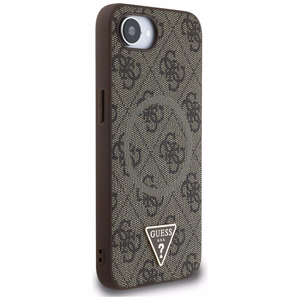 Guess 4G Ring Triangle Logo Magnētiskais viedtālruņa apvalks iPhone 16e - brūns