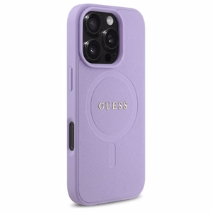 Guess Saffiano Magnētiskais viedtālruņa apvalks iPhone 16 Pro Max - violets