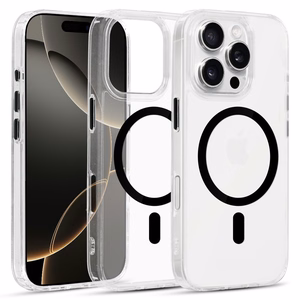 Glossy Magsafe Clear Case do Iphone 16 Pro black