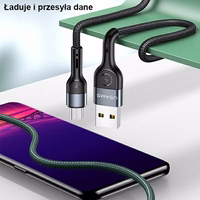 USAMS Kabelis pīts U55 2A micro USB zaļš 1m SJ450USB02 (US-SJ450)