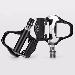 Rockbros LP-RD2BK Shimano SPD-SL šosejas pedāļi ar dzelteniem klipšiem – krāsa: melna un sudraba
