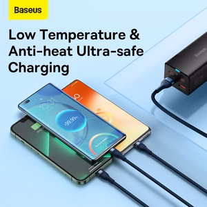 Baseus kabelis Flash Series II 3 in 1 - USB uz Type C, Lightning, Micro USB - 66W 6A 1,2 metri (CASS040003) zils
