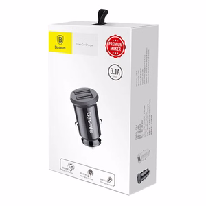 Baseus Grain automašīnas lādētājs 2x USB 5V 3,1A, melns