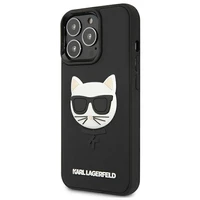 Karl Lagerfeld 3D gumijas Choupette apvalks viedtālrunim iPhone 13 Pro / iPhone 13 - melns
