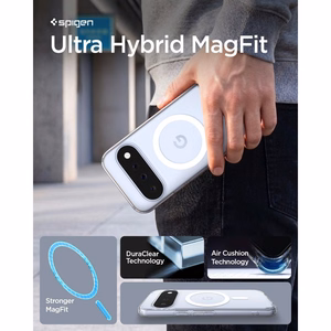Spigen Ultra Hybrid Mag MagSafe aizsargvāciņš Google Pixel 11, caurspīdīgs / balts