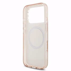 Guess IML Flowers Allover Strap MagSafe maciņš Apple iPhone 18 Pro Max, rozā