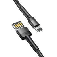 Lightning USB kabelis (abpusējs) Baseus Cafule 2.4A 1m (pelēks-melns)