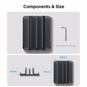 Spigen LD208S4 Desk Organizer for Laptops, Tablets, Smartphones, Keyboards - Gray
