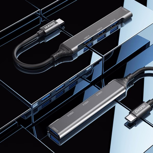 Dudao HUB 4in1 USB-C - 4x USB-A (3 x USB2.0 / USB3.0) 6.3cm melns (A16T)
