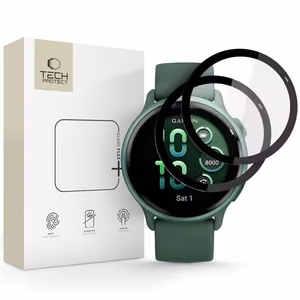 Tech-Protect Glass Flex+ 2 gabalu hibrīdais stikls Garmin Vivoactive 6 - melns