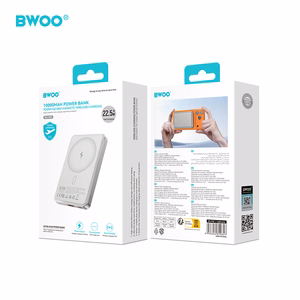 BWOO P82 BO внешний аккумулятор 10000 мАч 15W беспроводная зарядка светло-серый
