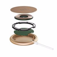 Crong MagSpot bezvadu lādētājs – Aluminum MagSafe 15W Inductive lādētājs (zeltains)