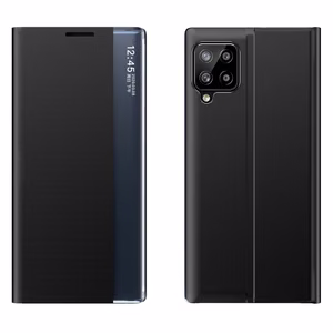 Sleep Case grāmatas tipa apvalks ar viedu logu Samsung Galaxy A22 4G melns