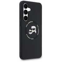 Karl Lagerfeld Silicone Karl & Choupette Heads MagSafe macins Samsung Galaxy S25 FE - melns