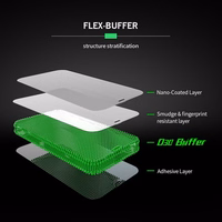 Aizsargstikls (m) - Bestsuit Flex-Buffer Hybrid Glass 5D ar antibakteriālu Biomaster pārklājumu Apple iPhone 13 mini melns