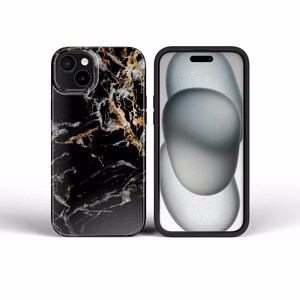 Case for iPhone 15 PRO MAX Forcell F-Protect Mirage compatible with Magsafe Military Drop-Test black marble