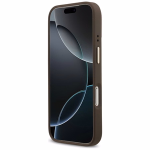 Guess 4G Logo Plate Magnētiskais apvalks iPhone 17 Pro - brūns