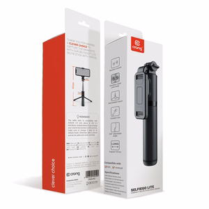 Crong SelfieGo Lite kompakta Bluetooth pašbildes nūja un statīvs, melna