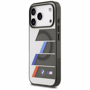 BMW M IML Metal Buttons Tricolor Lines MagSafe Case for iPhone 17 Pro Max - Gray