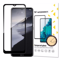 Wozinsky Tempered Glass Full Glue Super Tough Aizsargstikls pilnam ekrānam ar rāmi, draudzīgs korpusam Nokia 2.4, melns