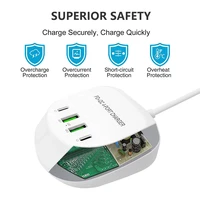 Ceļojumu lādētājs T3P+ - 2xType C + 2xUSB - QC + PD 40W balts