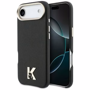 Karl Lagerfeld case for iPhone 17 Air compatible with MagSafe KLHMP17M5PGFKHGK (PU FW W/ KHead Logo) black