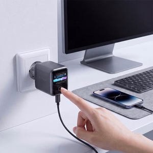 Tech-Protect PowerVision NC45W-GaN 1 pieslēgvietu sienas lādētājs, PD 45W – tumši pelēks