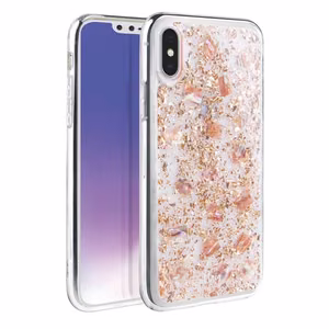 Uniq Lumence caurspīdīgs viedtālruņa apvalks iPhone Xs Max - rozā un zelta