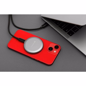 FORCELL F-ENERGY Smart Charge Qi2 15W bezvadu lādētājs ar 150cm noņemamu kabeli saderīgs ar MagSafe sudraba