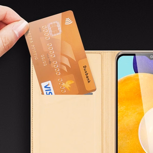 Dux Ducis Skin Pro grāmatas tipa apvalks Samsung Galaxy A03s rozā