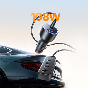 Orico ChargeClip 108W auto lādētājs 2x USB-A + 4x USB-C ar klemmi - melns
