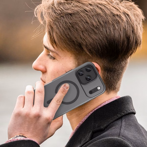 Magnētiskais abrazīvais viedtālruņa apvalks iPhone 17 Pro Max, saderīgs ar MagSafe - matēts melns