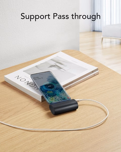 VEGER Portatīvais lādētājs 5000 mAh ar iebūvētu savienotāju Type C PD QC3.0 3A 20W PlugOn (W0556) melns