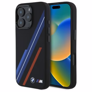 BMW Silikona Nejaušās Līnijas Magnētiskais viedtālruņa apvalks iPhone 16 Pro Max - melns