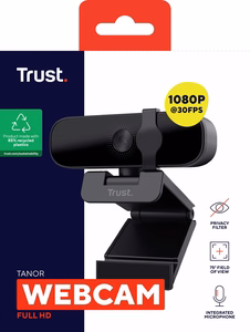 Trust Tanor - 1080p Full HD tīmekļa kamera (melna)