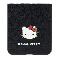 Hello Kitty Metal Logo Kitty Head viedtālruņa apvalks Samsung Galaxy Z Flip 5 - melns