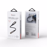 YESIDO AUDIO KABELIS YAU45 LIGHTNIG/3,5MM AUX FEMALE 30CM melns