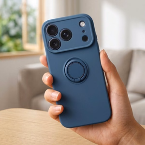 Silikona Ring maciņš modelim iPhone 17 Pro Max / 18 Pro Max – tumši zils