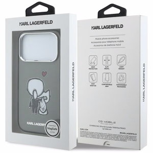 Karl Lagerfeld Karl & Choupette задняя MagSafe чехол для iPhone 17 Pro Max чёрный