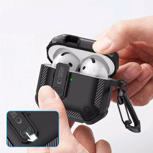 Tech-Protect Carbonox viedtālruņa apvalks AirPods 4 - melns