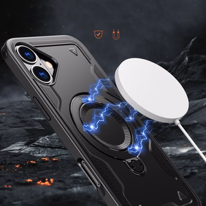 Hybrid Armor Trendy viedtālruņa apvalks ar MagSafe iPhone 16 Plus - melns