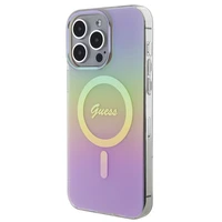 Guess IML Iridescent Magnētiskais viedtālruņa apvalks iPhone 15 Pro - rozā