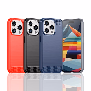 Elastīgs oglekļa raksta viedtālruņa apvalks iPhone 15 Pro Carbon Case - melns