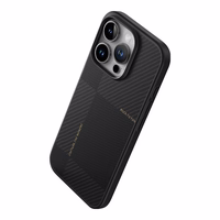 Rock Īpaši plāns Aramīda šķiedras Kevlar 600D viedtālruņa apvalks Iphone 16 Pro Max melns