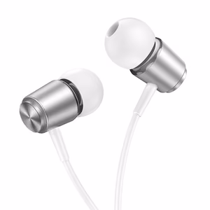 HOCO vadu austiņas Jack 3,5 mm ar mikrofonu M108 sudraba