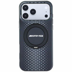 Mercedes AMG IML Double Layer Urban Line vāciņš modelim iPhone 18 Pro Max / 17 Pro Max, ar gredzenu-statīvu, saderīgs ar MagSafe – melns