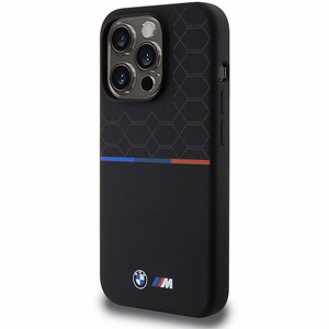 BMW M silikona raksts magnētiskais viedtālruņa apvalks iPhone 15 Pro - melns