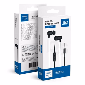 Austiņas ar vadu 3,5 mm Blue Star PA-E67 1,2 m melnas
